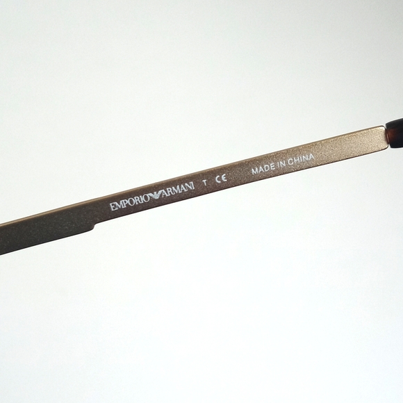 Emporio Armani Tortoise Shell Brown Trim Eye Glass Cat Frames Brass & Red Tips - Picture 9 of 16